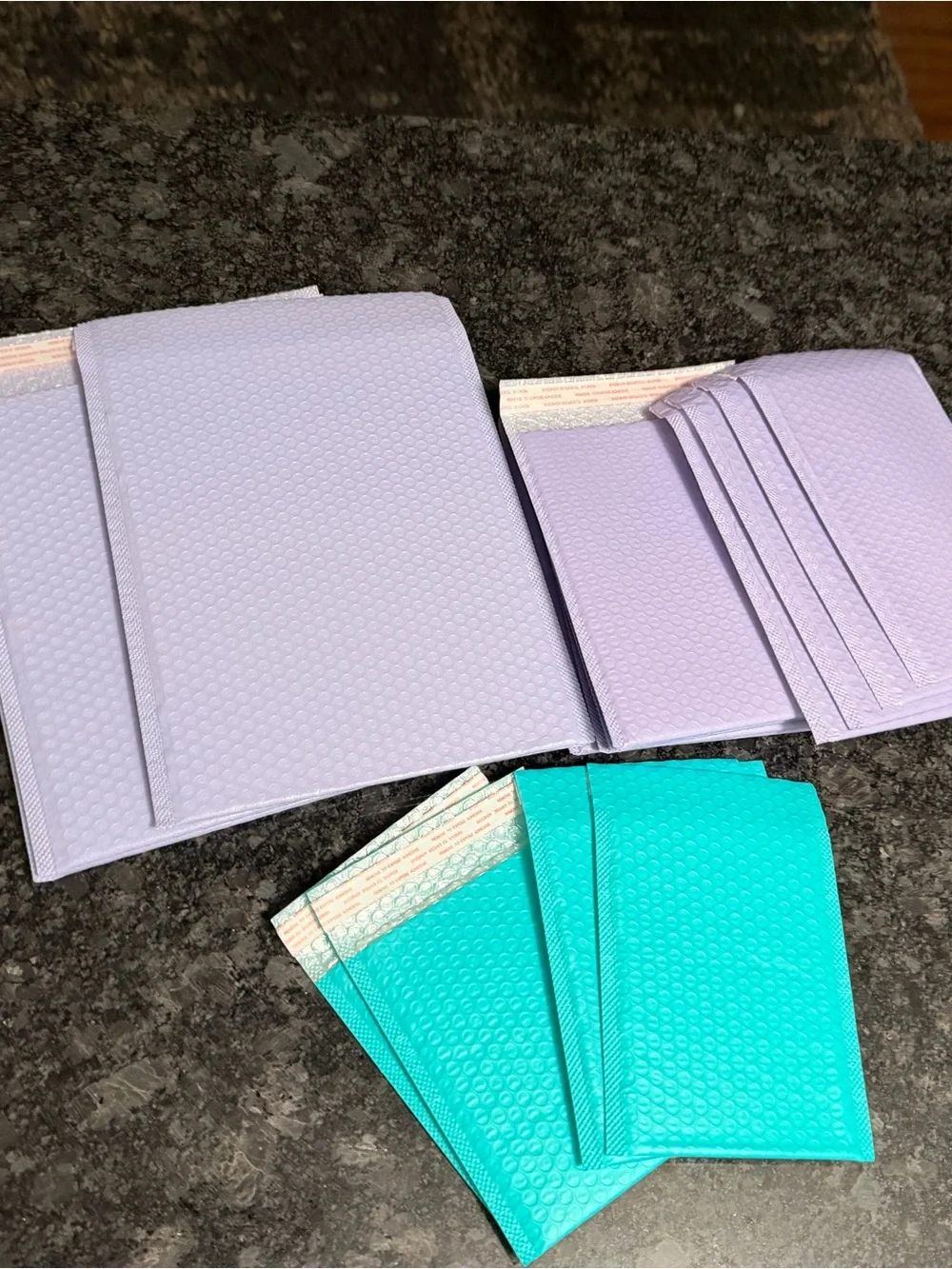 Bundle of 20 Bubble Mailers Teal & Lilac/Purple Protective Various Sizes